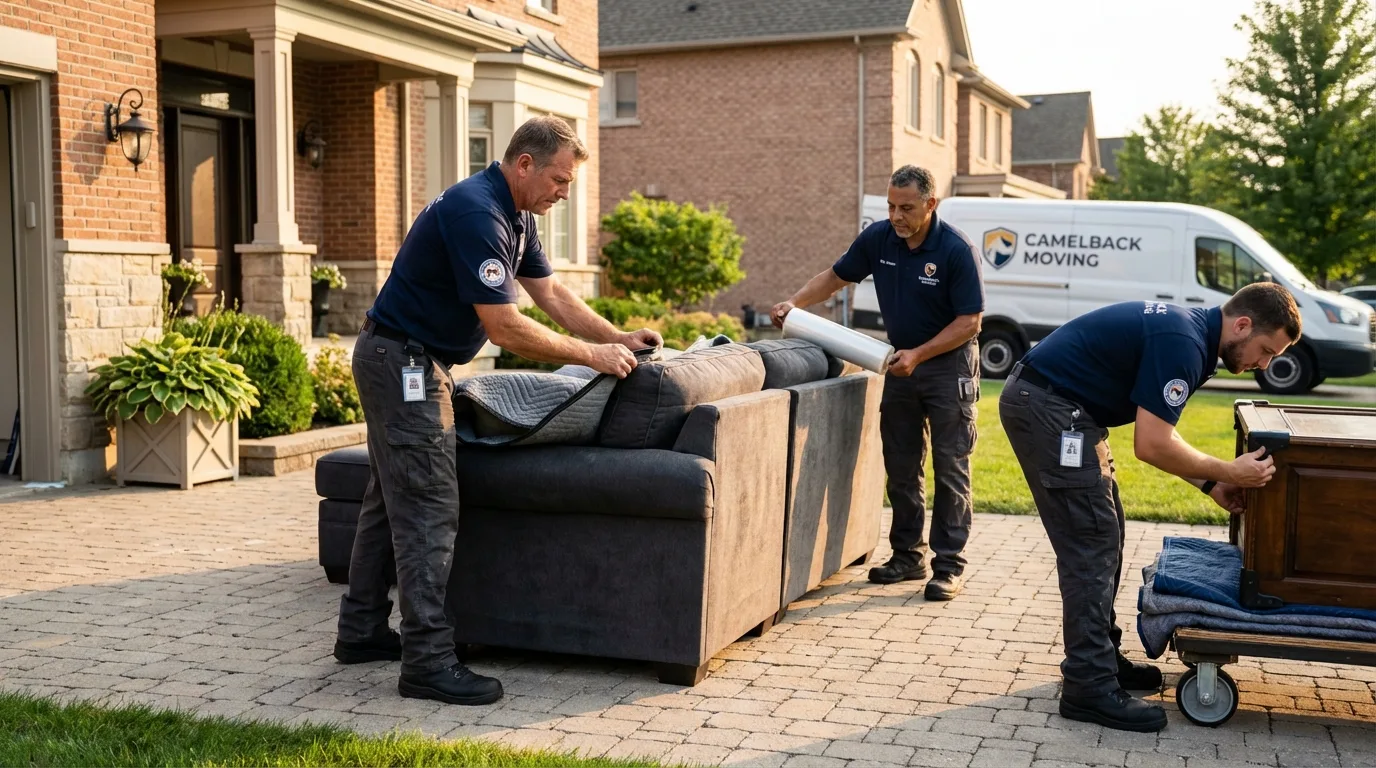 Large estate moving crew wrapping furniture in Fairmont, MN